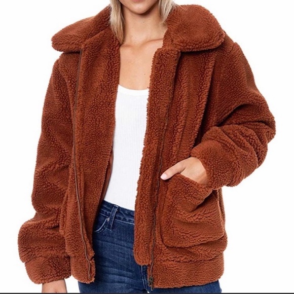 Elodie Jackets & Blazers - Elodie‎ Teddy Bear Zipup Jacket